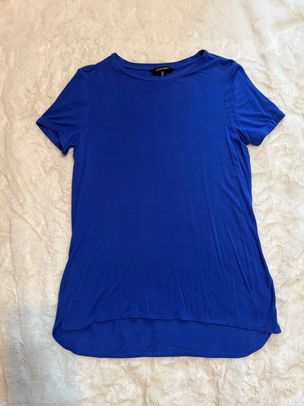 Ellen Tracy Crewneck Long Tee in Royal Blue